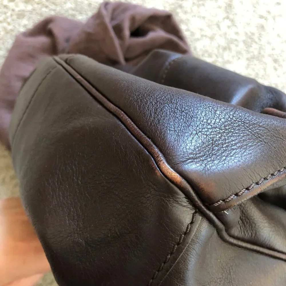 Celine Dark Brown Leather Crossbody Satchel - Picture 11 of 13